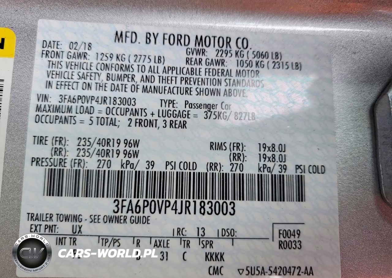 2018 Ford Fusion Sport VIN:3FA6P0VP4JR183003 - 12