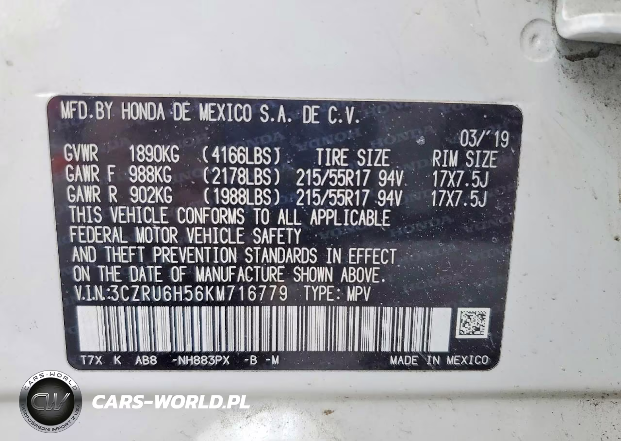2019 Honda Hr-V Ex VIN:3CZRU6H56KM716779 - 13