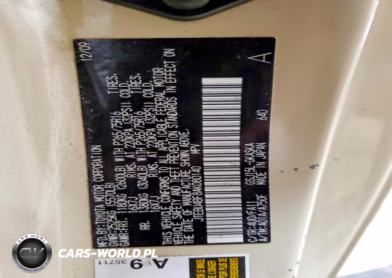 2010 Toyota Fj Cruiser VIN:JTEBU4BF8AK080140 - 13