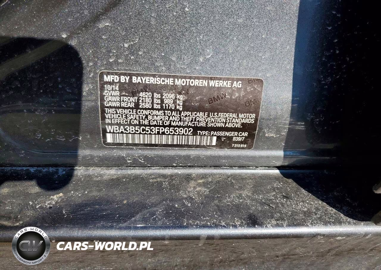 2015 BMW 328 Xi Sulev VIN:WBA3B5C53FP653902 - 12