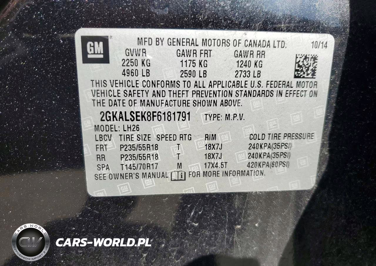 2014 GMC Terrain VIN:2GKALSEK8F6181791 - 13