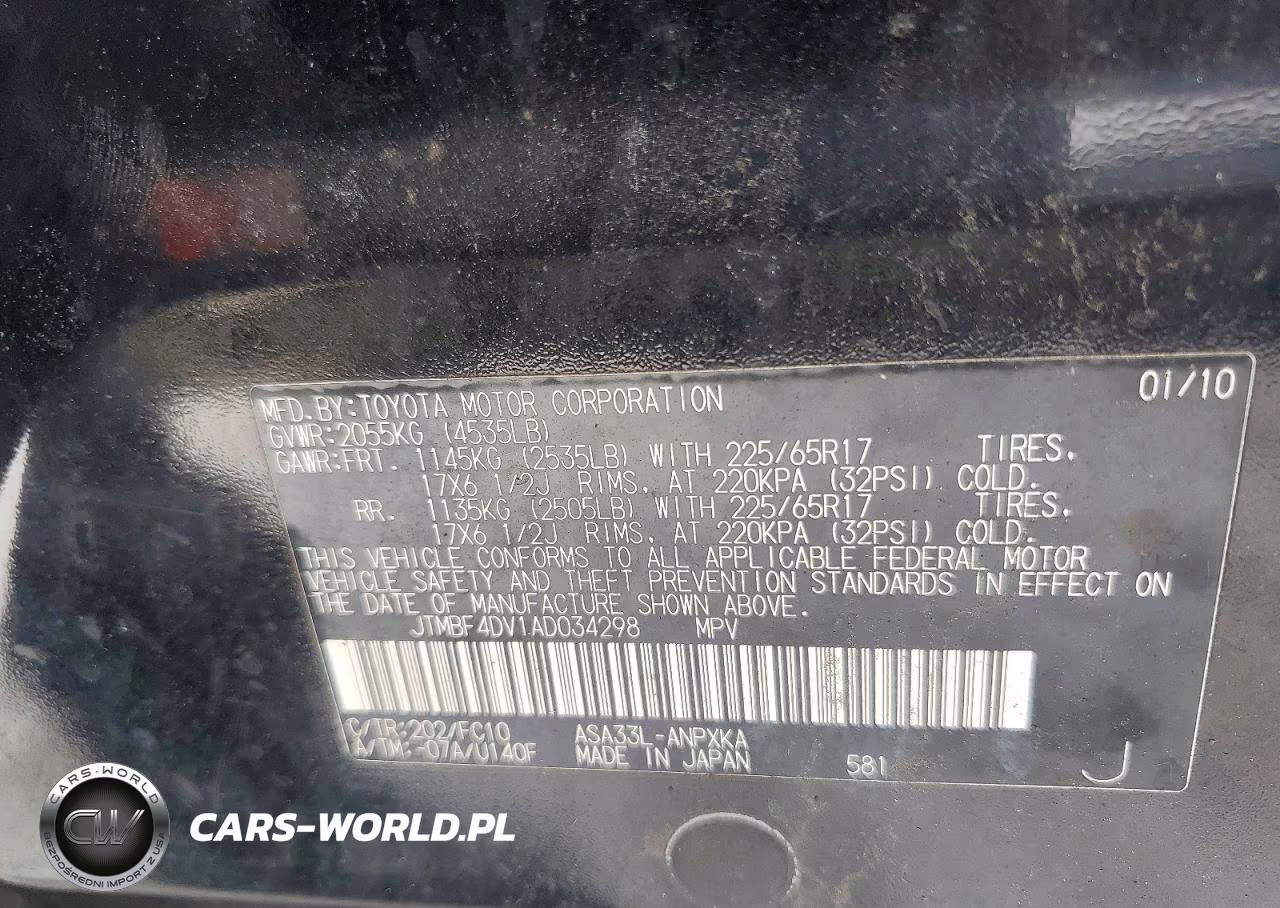 2010 Toyota Rav4 VIN:JTMBF4DV1AD034298 - 13