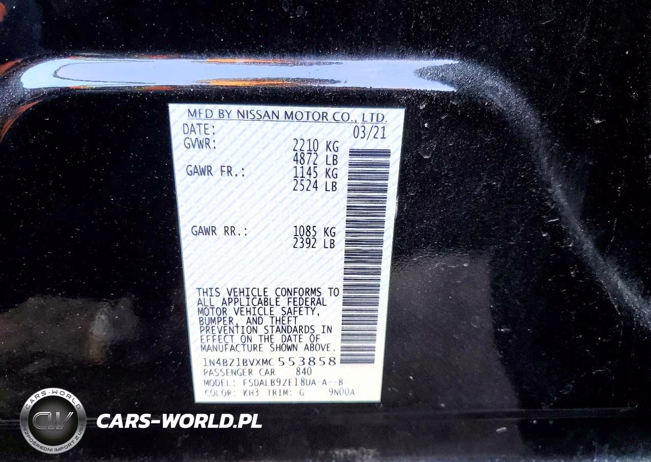 2021 Nissan Leaf S Plus VIN:1N4BZ1BVXMC553858 - 12