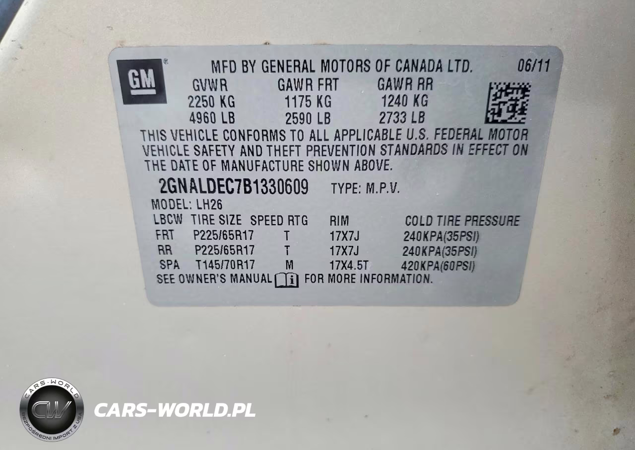 2011 Chevrolet Equinox Lt VIN:2GNALDEC7B1330609 - 13