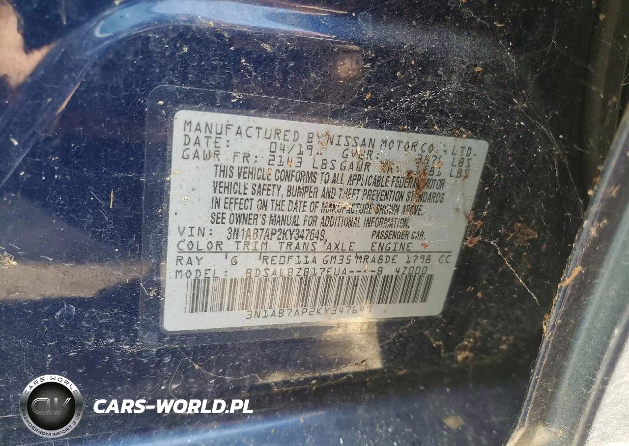 2019 Niss Sentra VIN:3N1AB7AP2KY347649 - 13