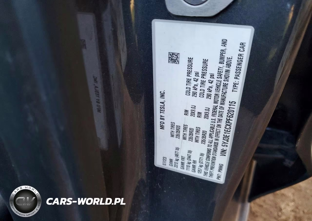2023 Tesla Model 3 VIN:5YJ3E1ECXPF620115 - 12