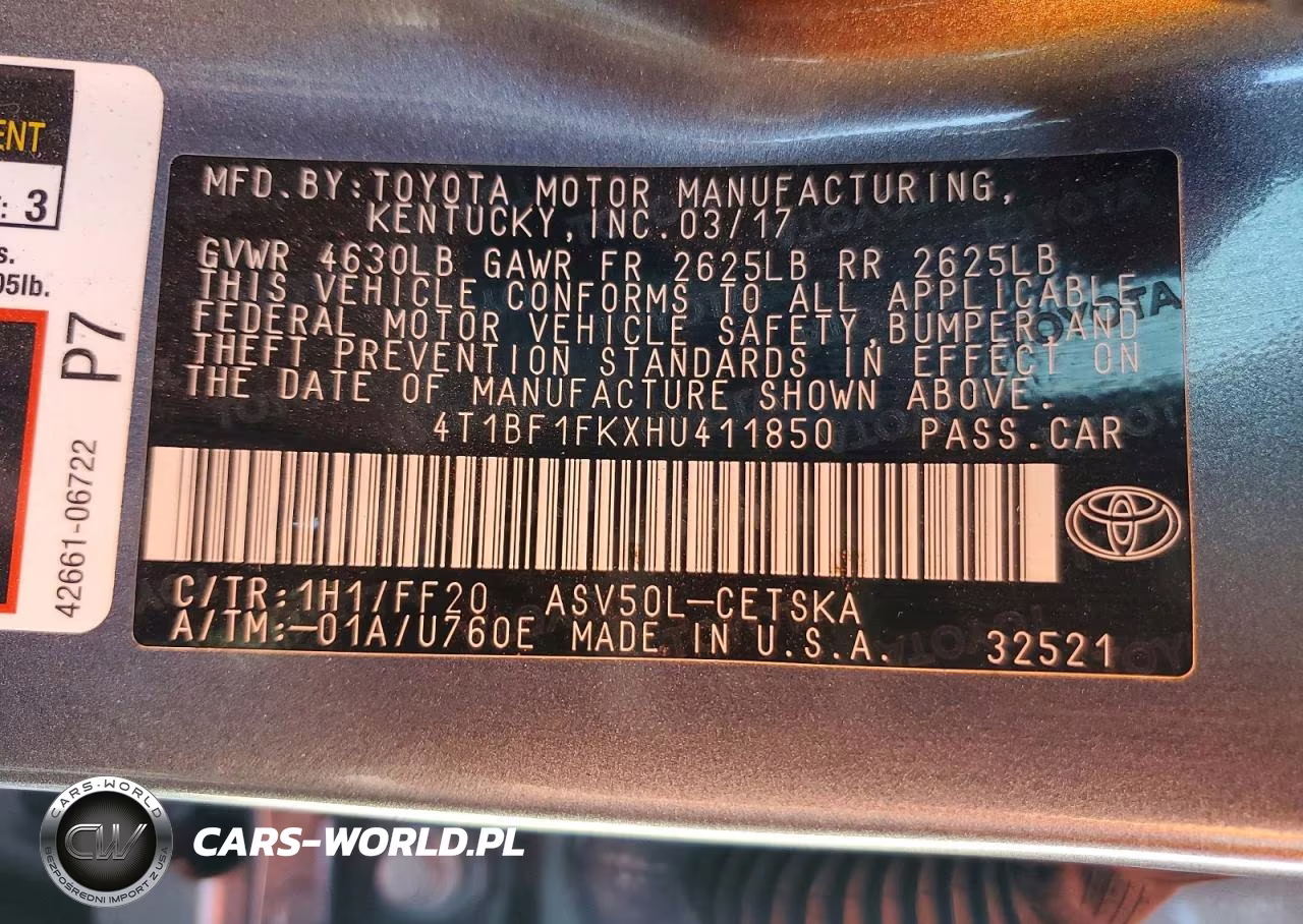 2017 Toyota Camry Le VIN:4T1BF1FKXHU411850 - 12
