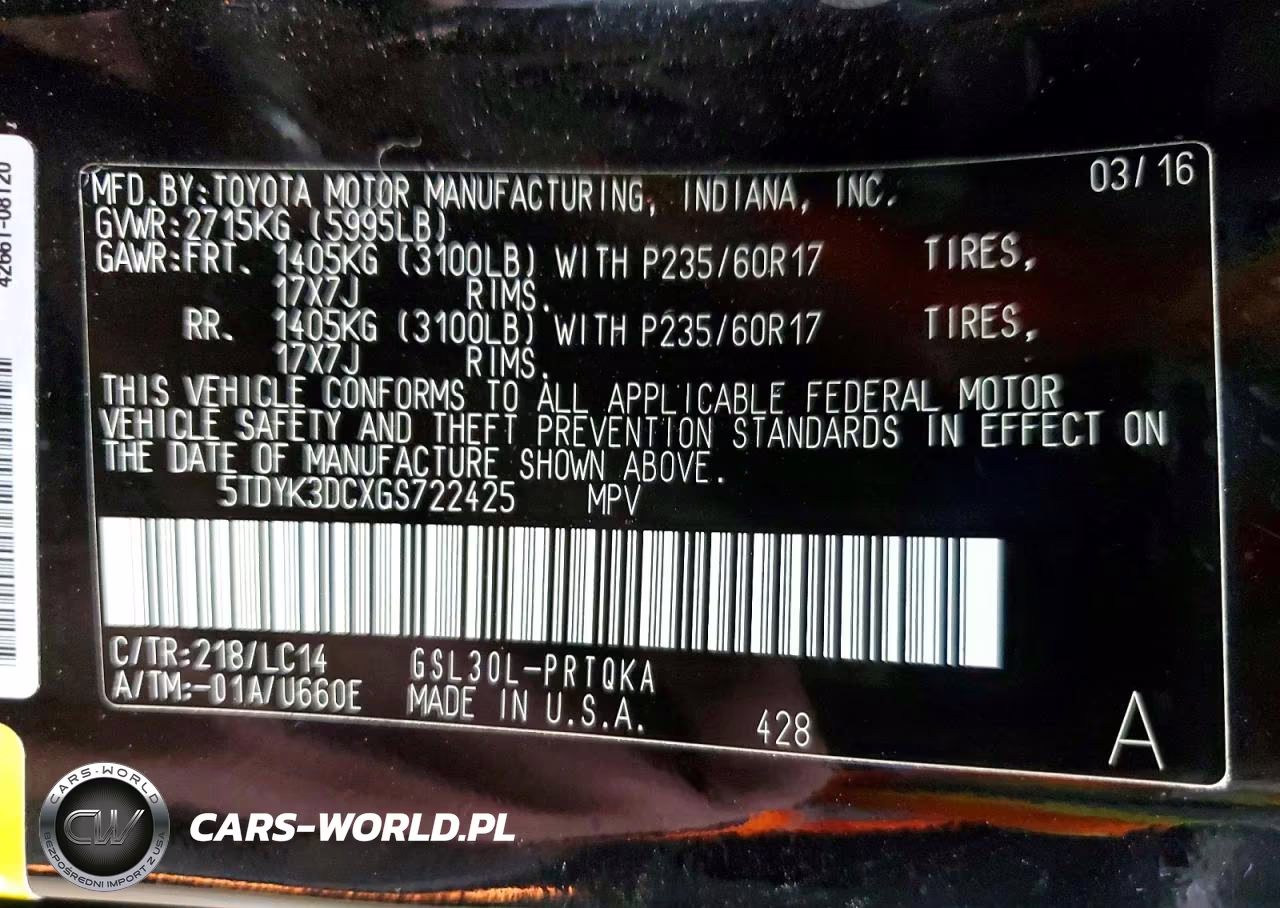 2016 Toyota Sienna Xle VIN:5TDYK3DCXGS722425 - 14