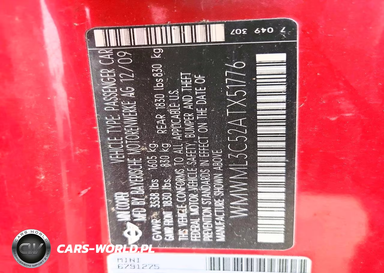 2010 Mini Cooper Clubman VIN:WMWML3C52ATX51776 - 12