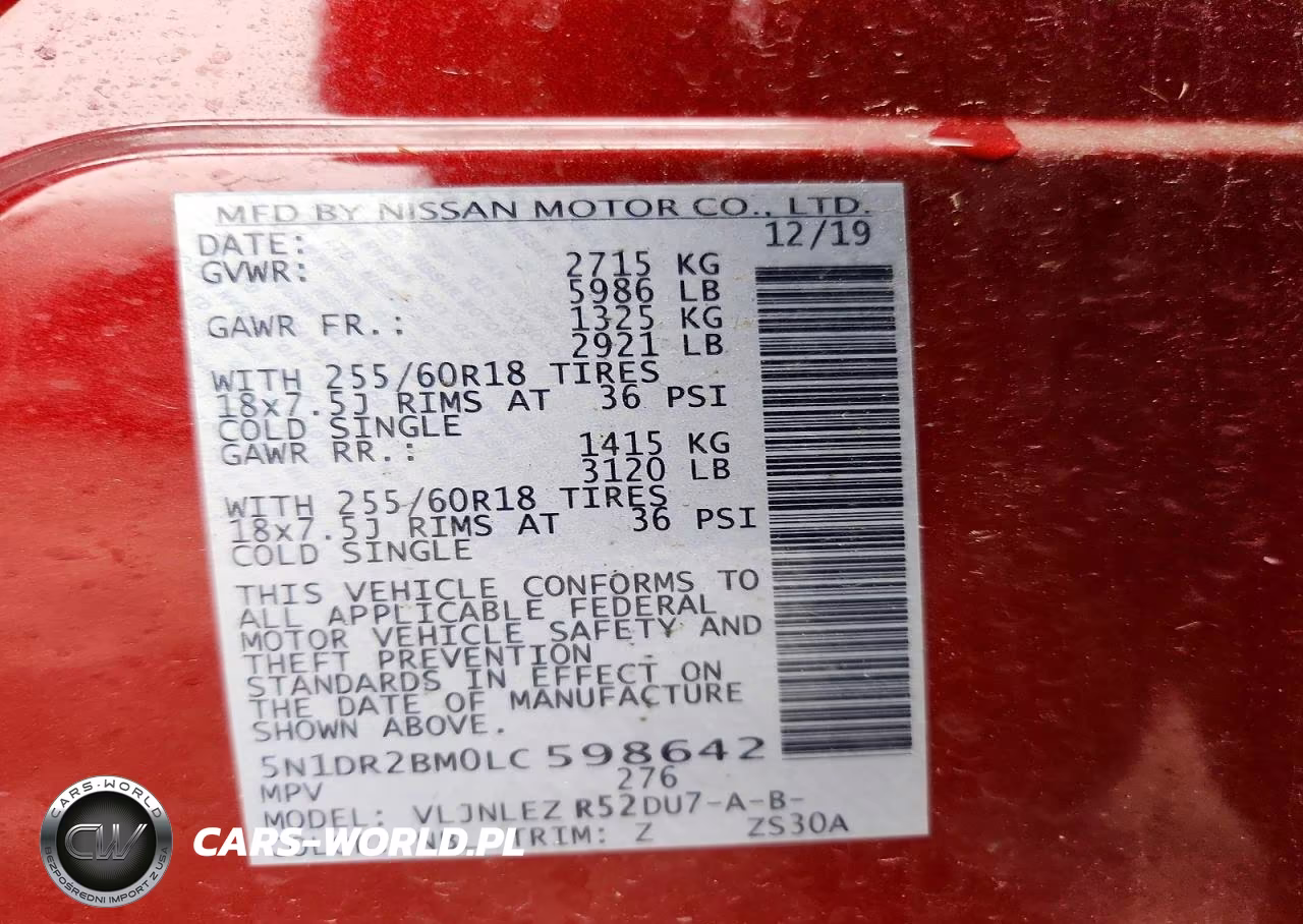 2020 Nissan Pathfinder Sv VIN:5N1DR2BM0LC598642 - 12