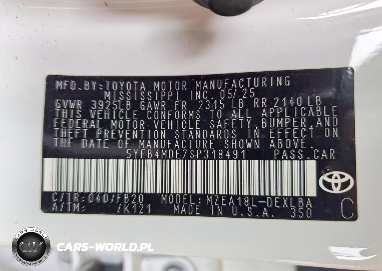2025 Toyota Corolla Le VIN:5YFB4MDE7SP318491 - 12