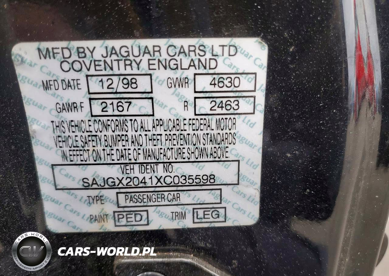 1999 Jaguar Xk8 VIN:SAJGX2041XC035598 - 12