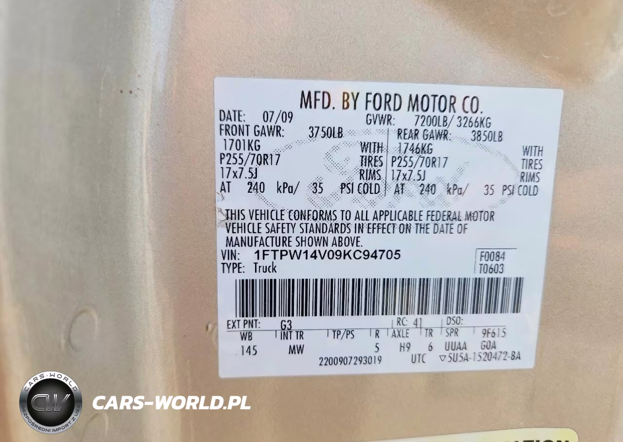 2009 Ford F150 Supercrew VIN:1FTPW14V09KC94705 - 12