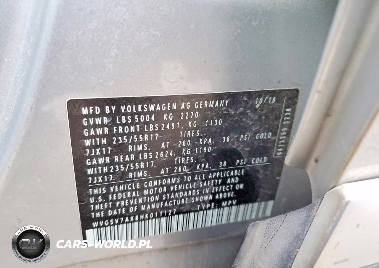 2017 Volkswagen Tiguan Wolfsburg VIN:WVGSV7AX8HK011127 - 13