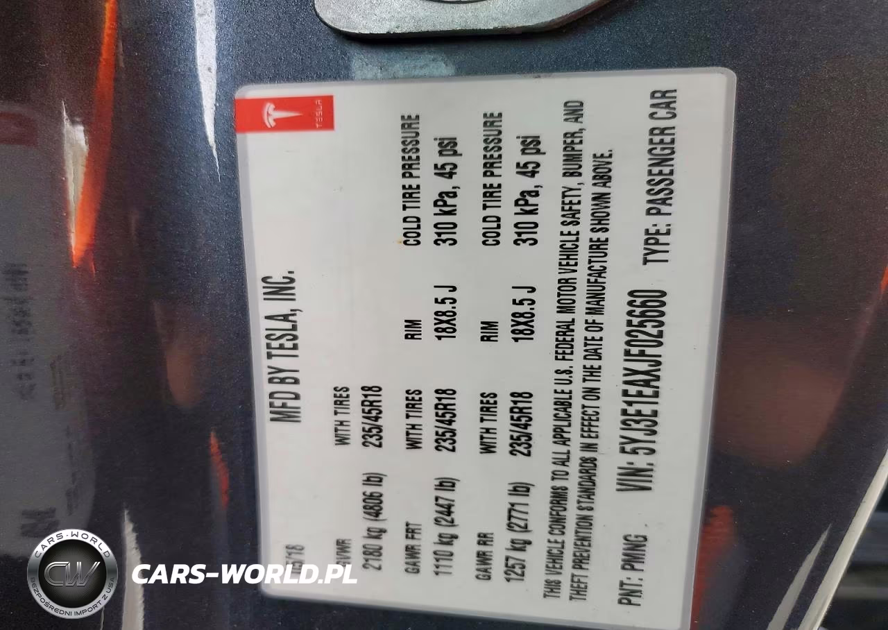 2018 Tesla Model 3 VIN:5YJ3E1EAXJF025660 - 12