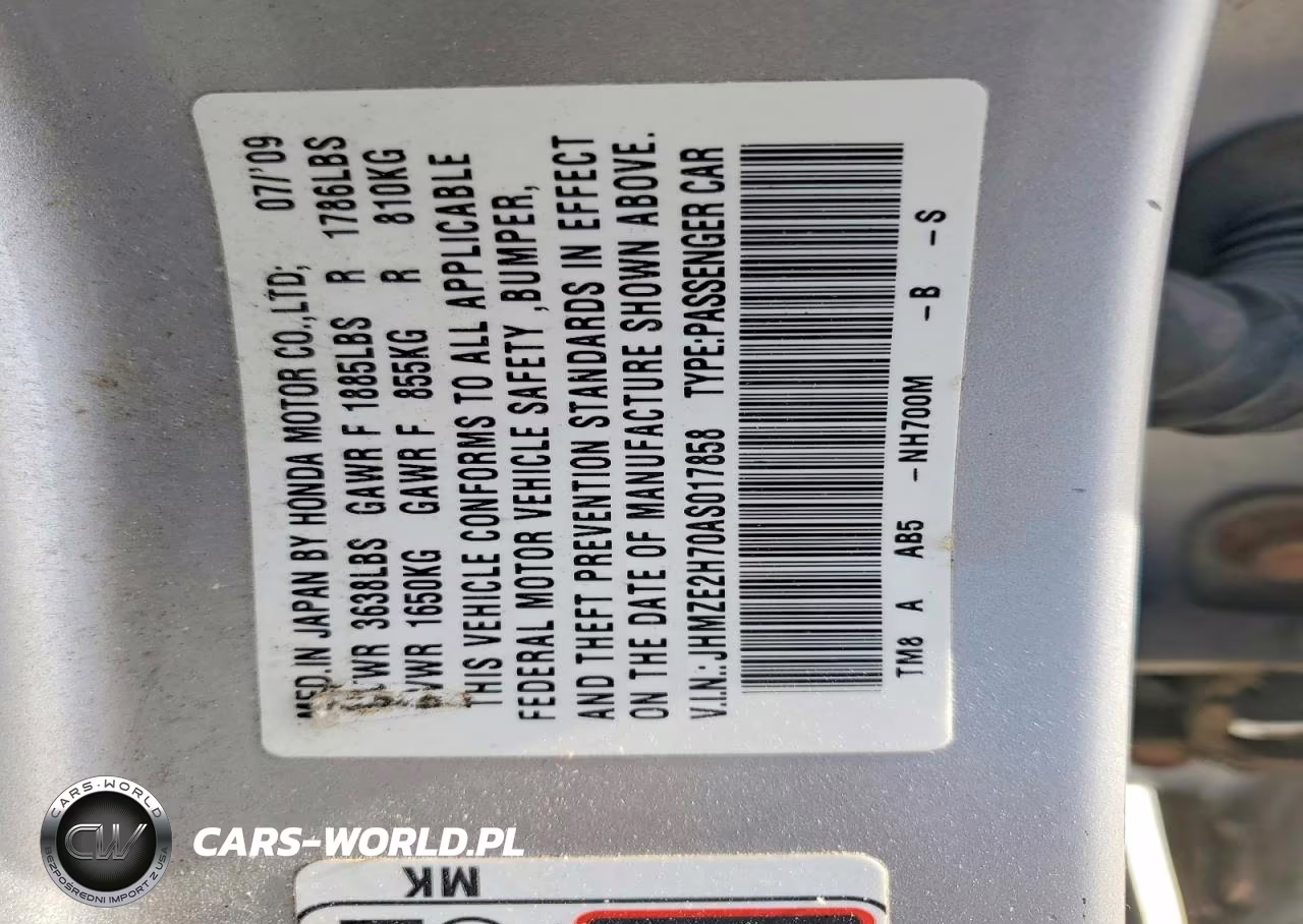 2010 Honda Insight Ex VIN:JHMZE2H70AS017858 - 12