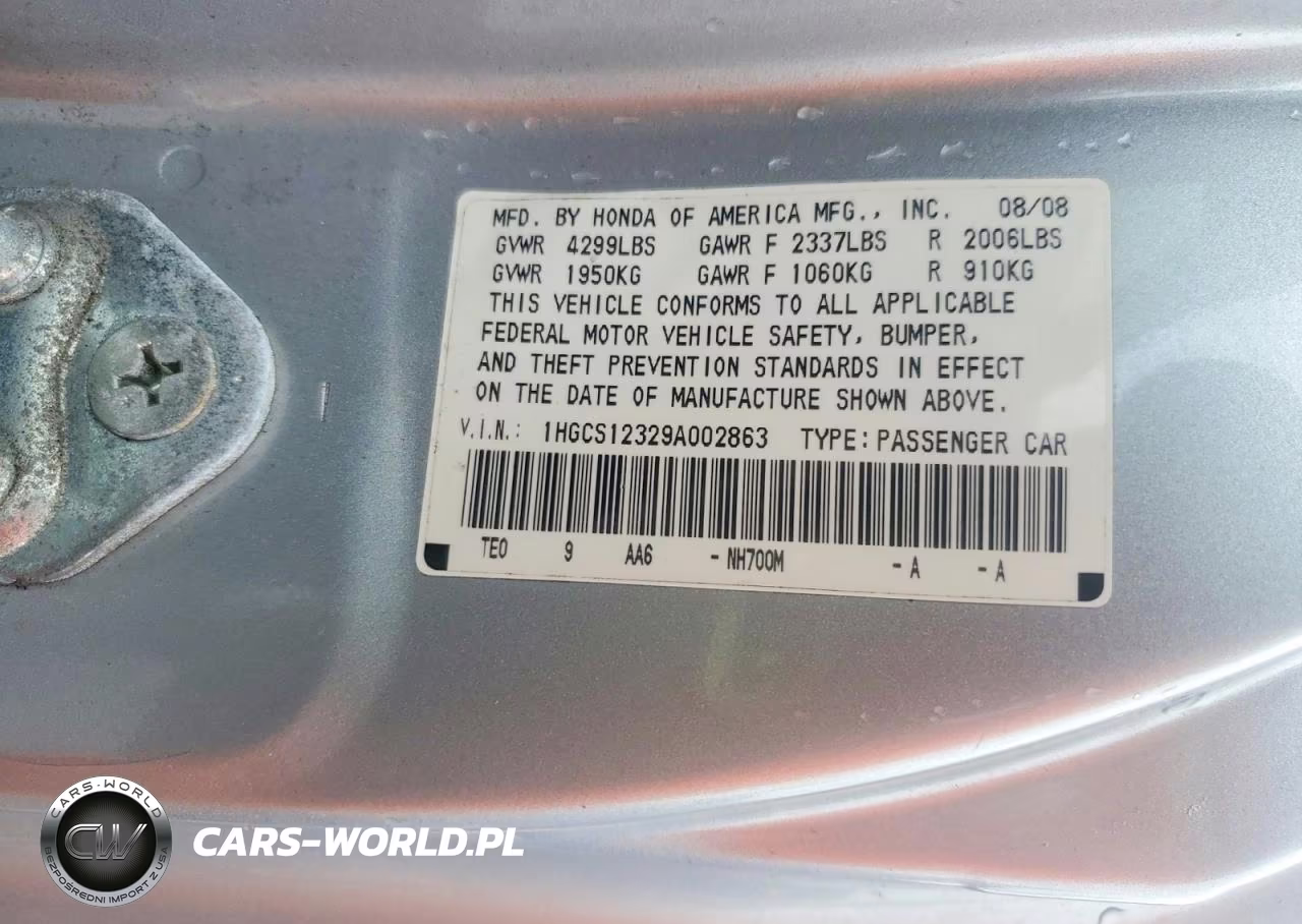 2009 Honda Accord Lx VIN:1HGCS12329A002863 - 13