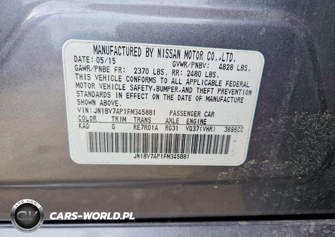 2015 Infiniti Q50 Base VIN:JN1BV7AP1FM345881 - 12