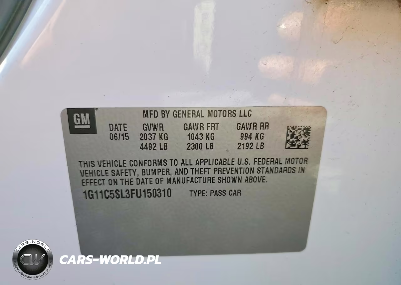 2015 Chevrolet Malibu 1Lt VIN:1G11C5SL3FU150310 - 12