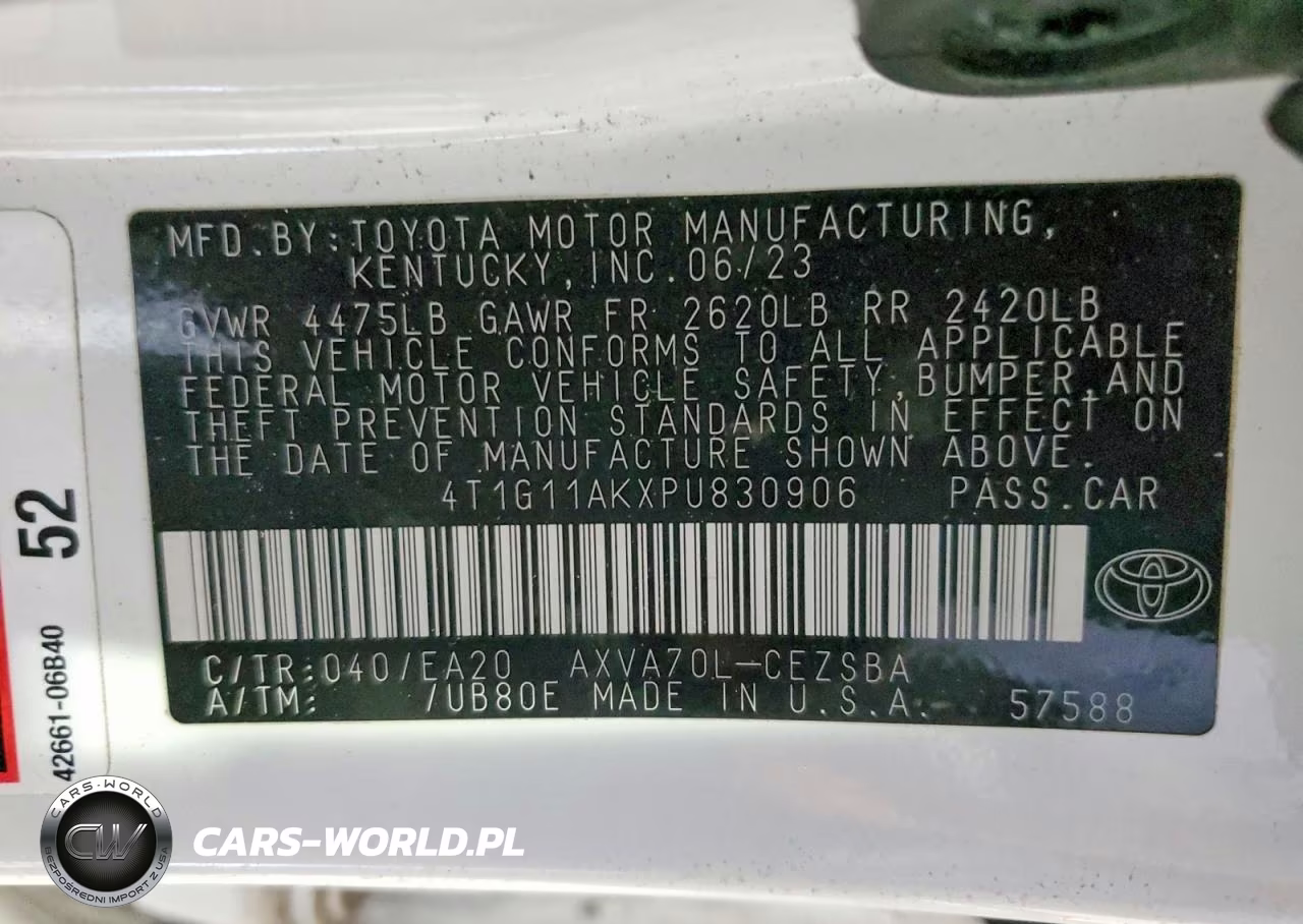 2023 Toyota Camry Se VIN:4T1G11AKXPU830906 - 12