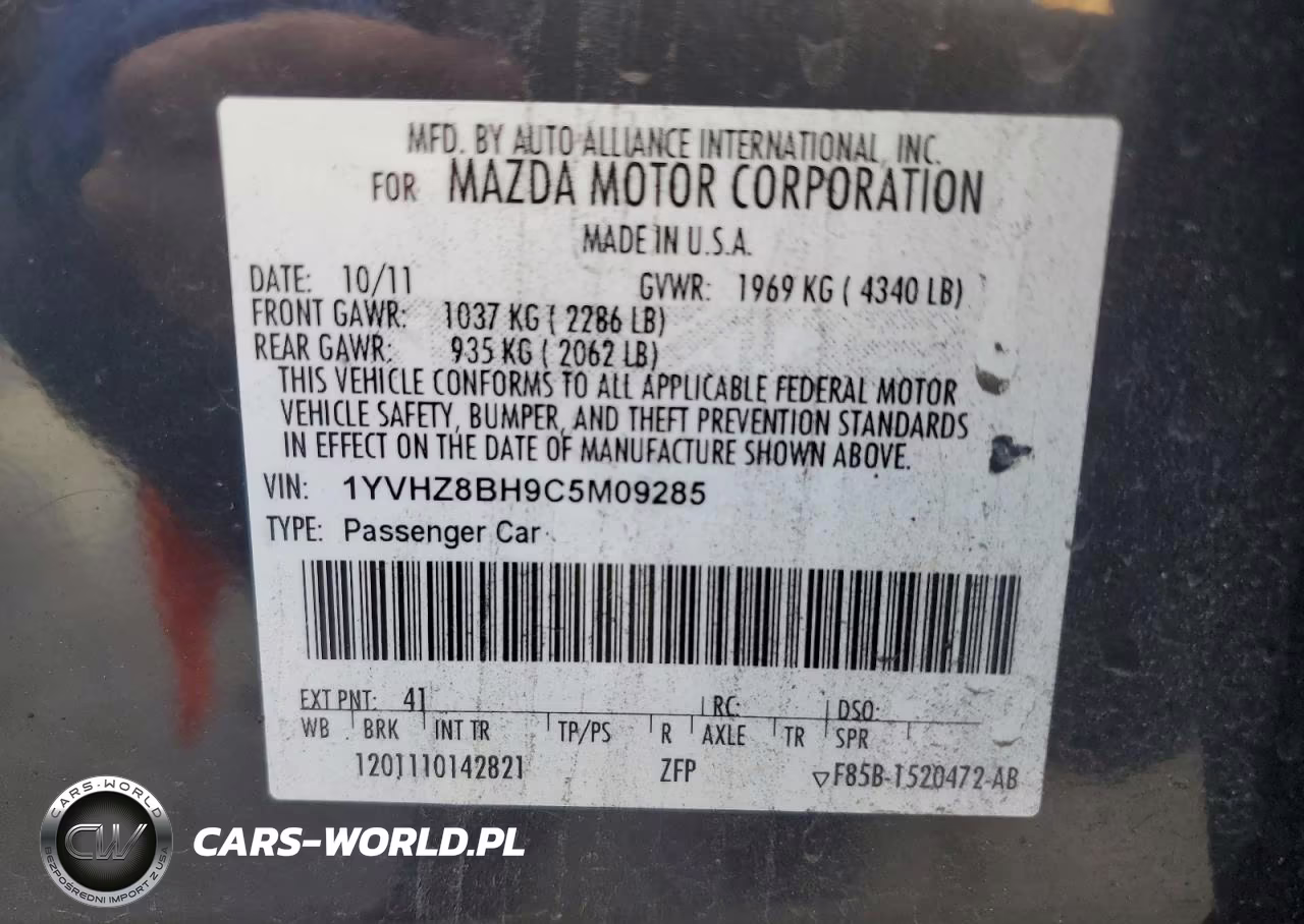 2012 Mazda 6 I VIN:1YVHZ8BH9C5M09285 - 12