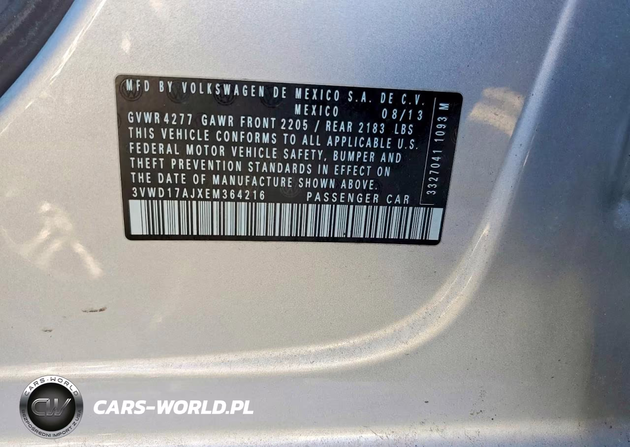 2014 Volkswagen Jetta Se VIN:3VWD17AJXEM364216 - 12