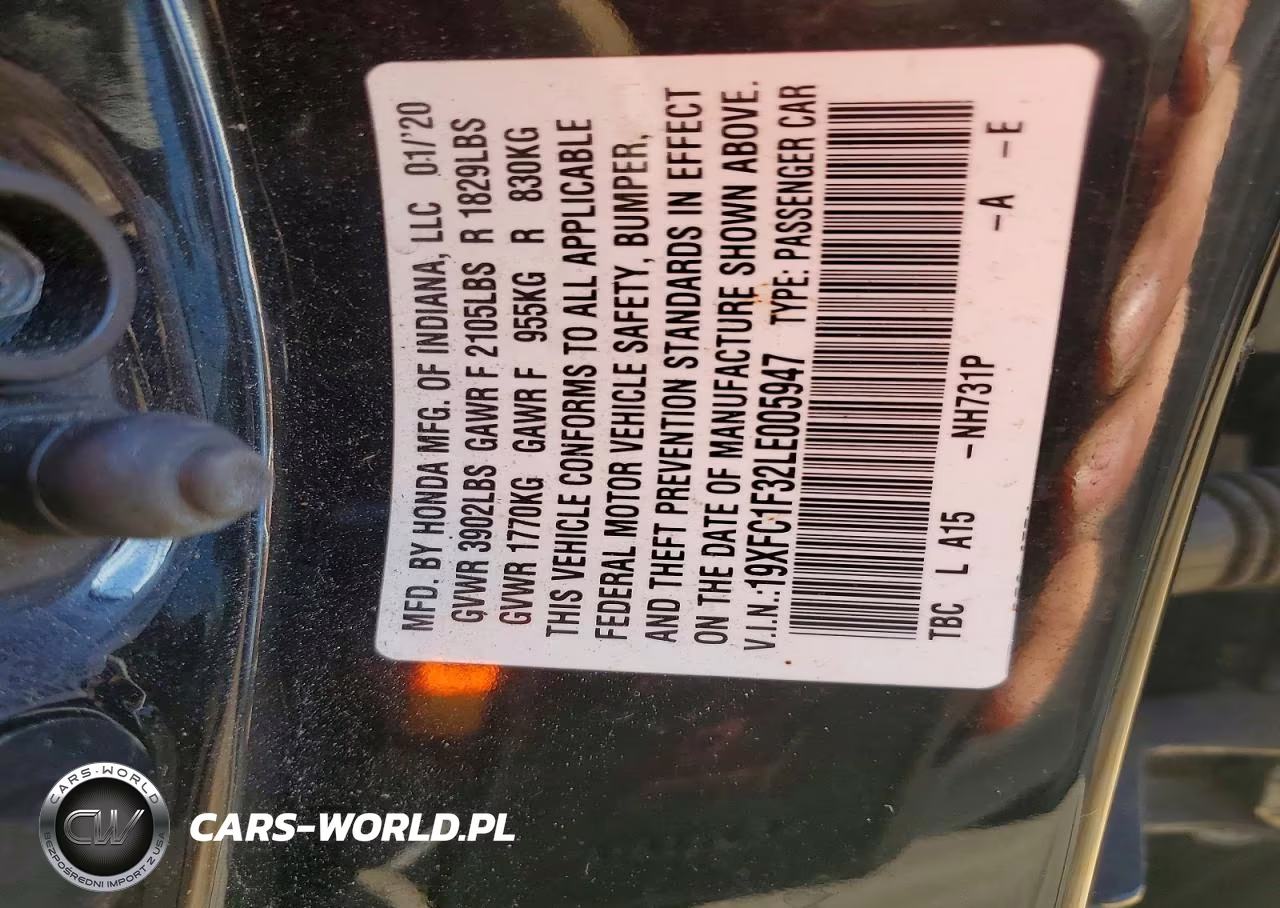 2020 Honda Civic Ex VIN:19XFC1F32LE005947 - 12