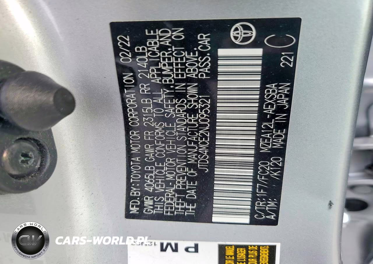 2022 Toyota Corolla Se VIN:JTDS4MCE2NJ095321 - 12