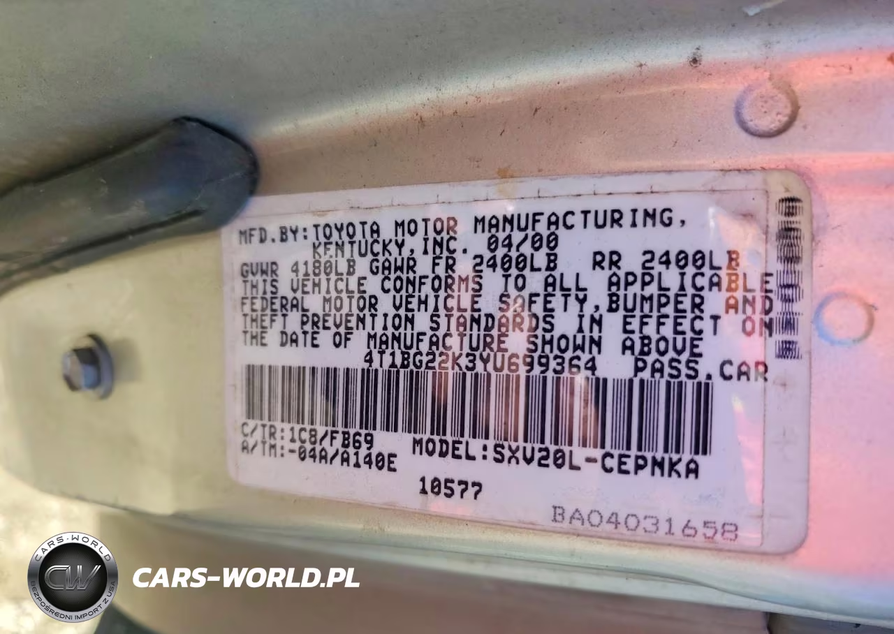 2000 Toyota Camry Ce VIN:4T1BG22K3YU699364 - 13