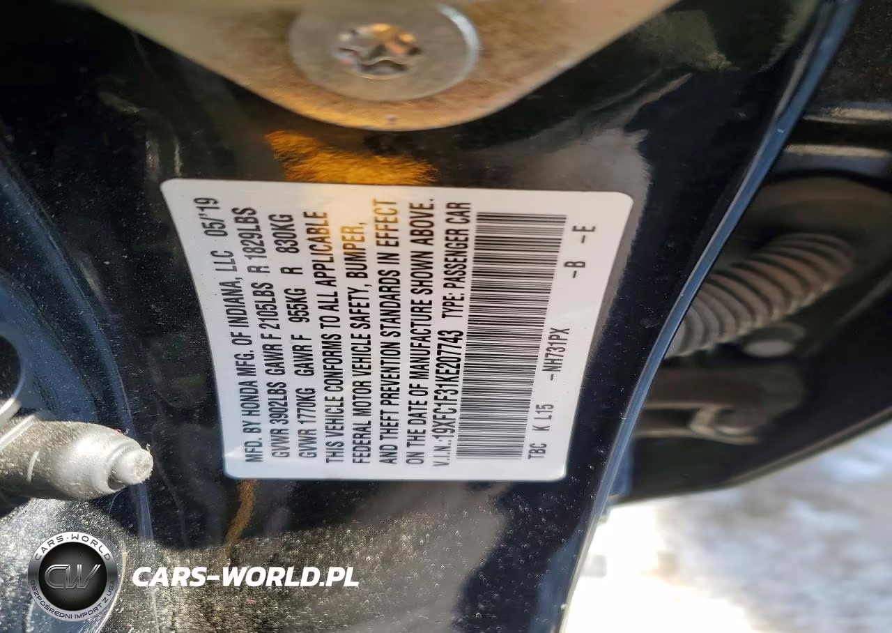 2019 Honda Civic Ex VIN:19XFC1F31KE207743 - 12