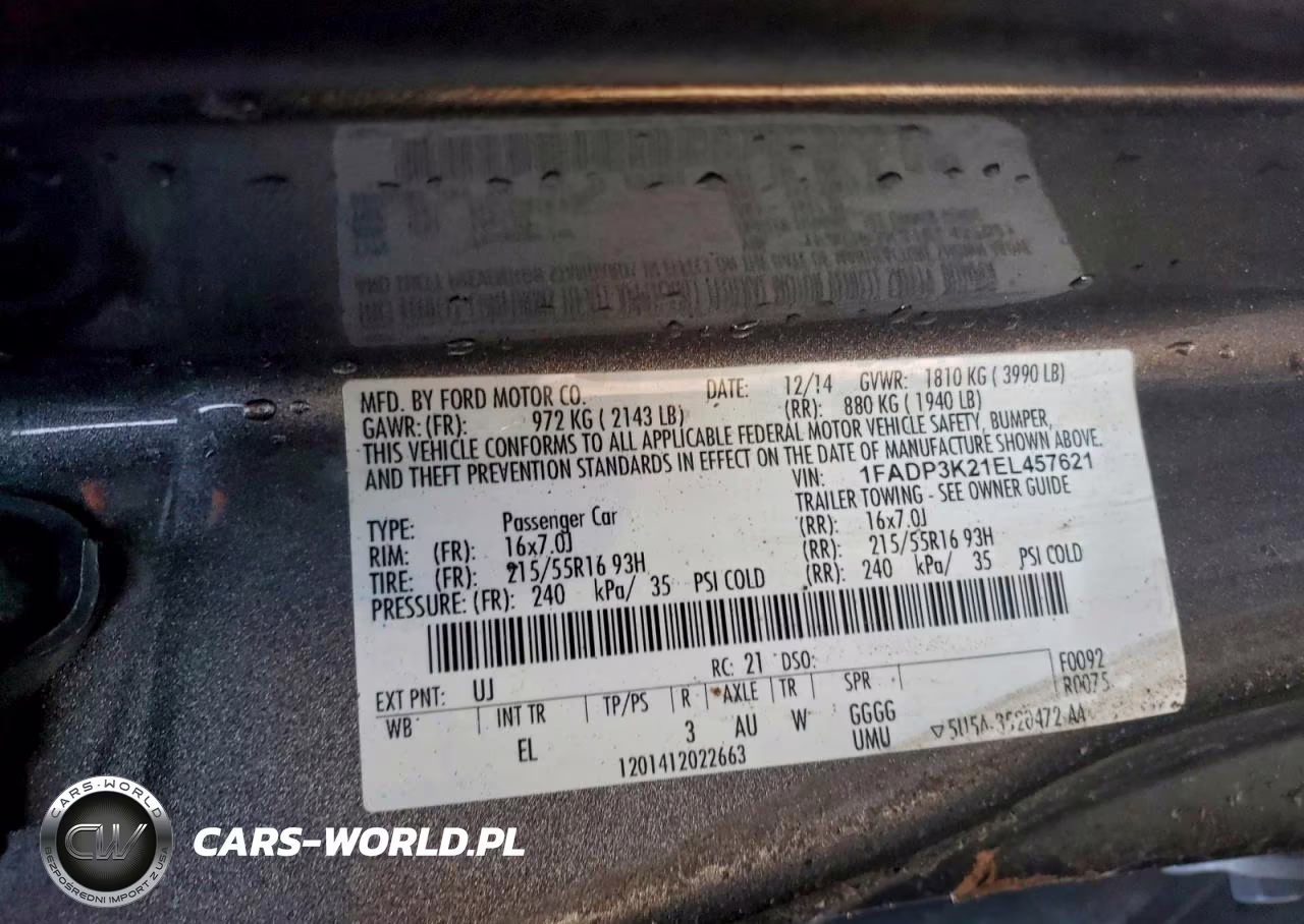 2014 Ford Focus Se VIN:1FADP3K21EL457621 - 12