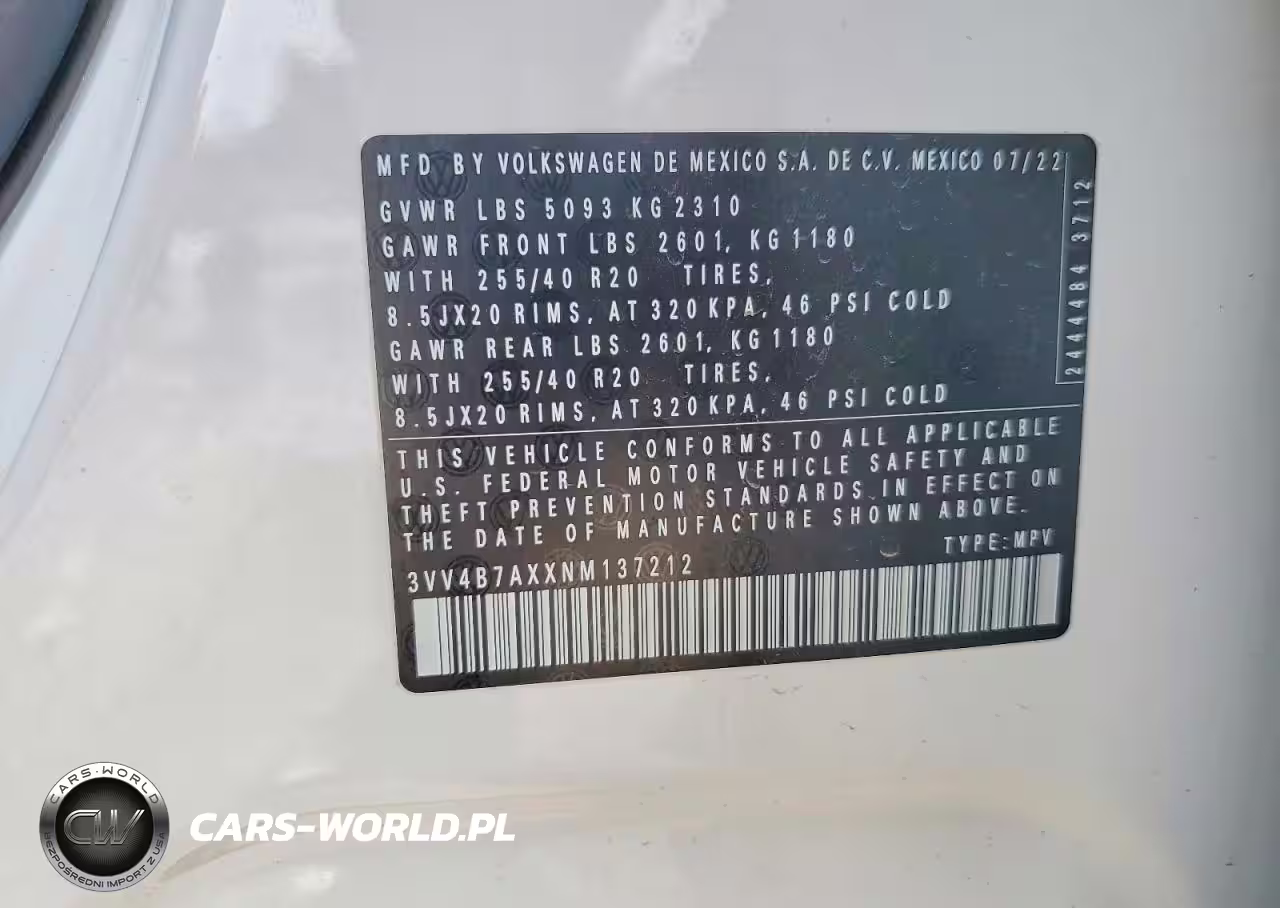 2022 Volkswagen Tiguan Sel R-Line VIN:3VV4B7AXXNM137212 - 13