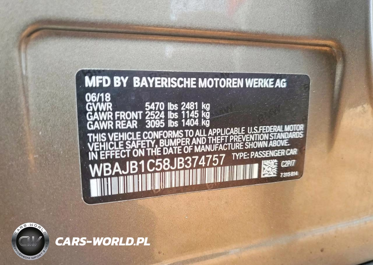 2018 BMW 530Xe VIN:WBAJB1C58JB374757 - 12