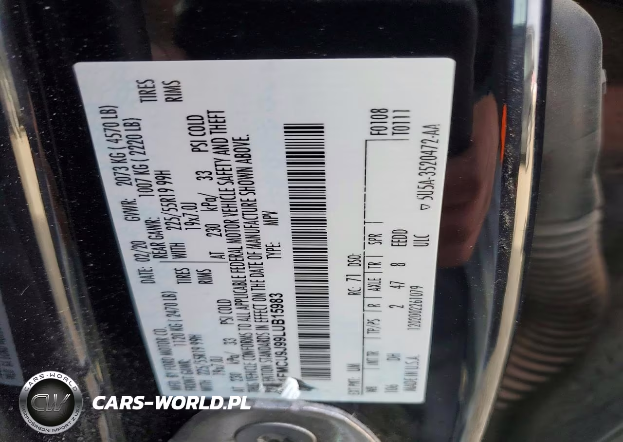 2020 Ford Escape Titanium VIN:1FMCU9J99LUB15983 - 13