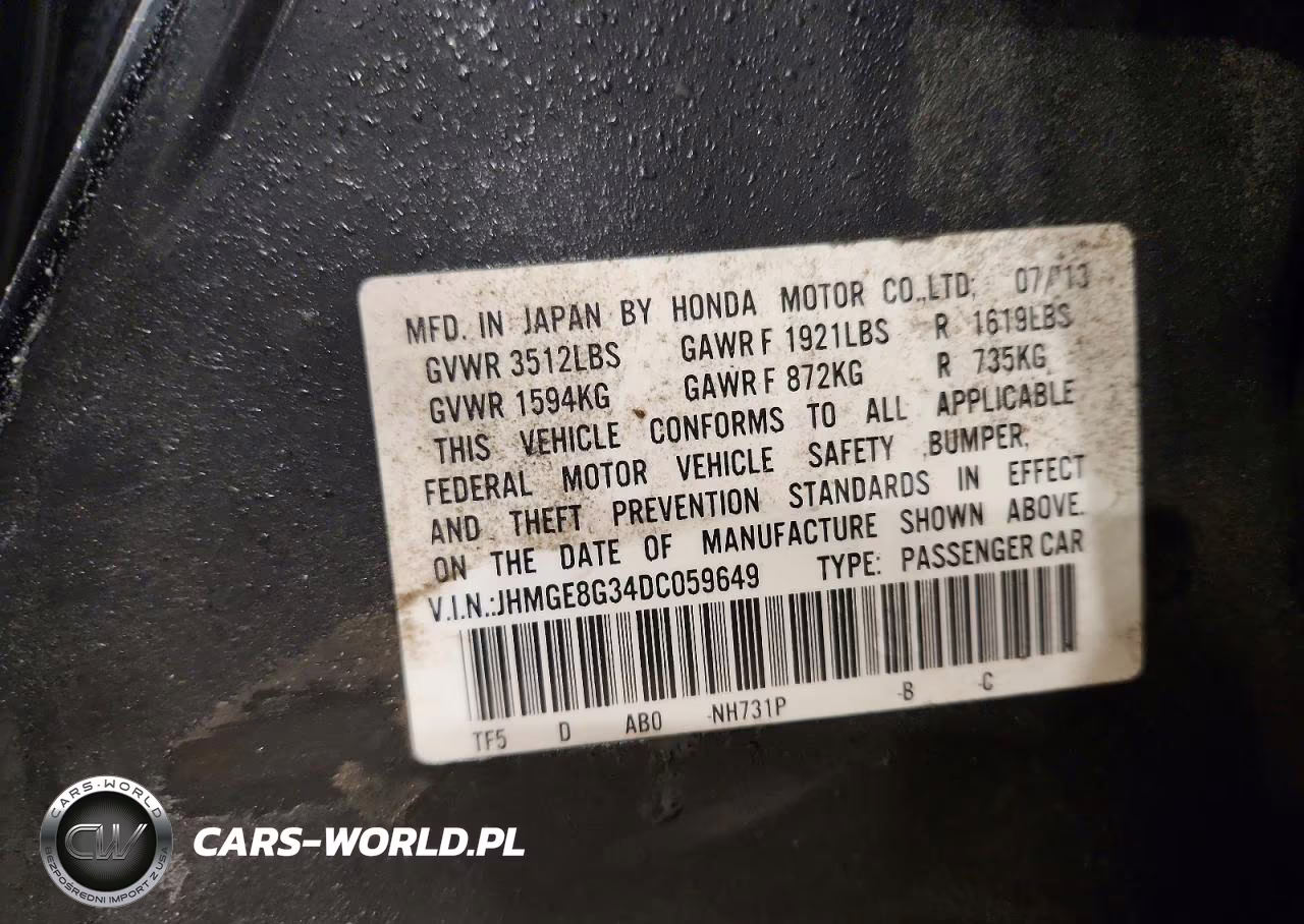 2013 Honda Fit VIN:JHMGE8G34DC059649 - 12
