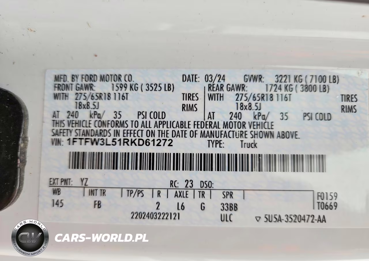 2024 Ford F150 Xlt VIN:1FTFW3L51RKD61272 - 13