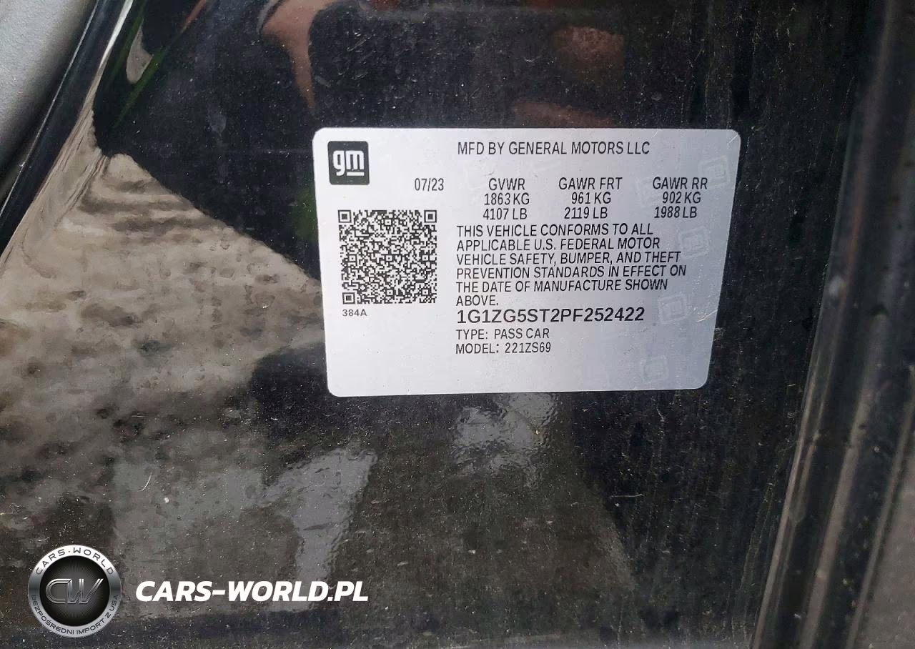 2023 Chevrolet Malibu Rs VIN:1G1ZG5ST2PF252422 - 13