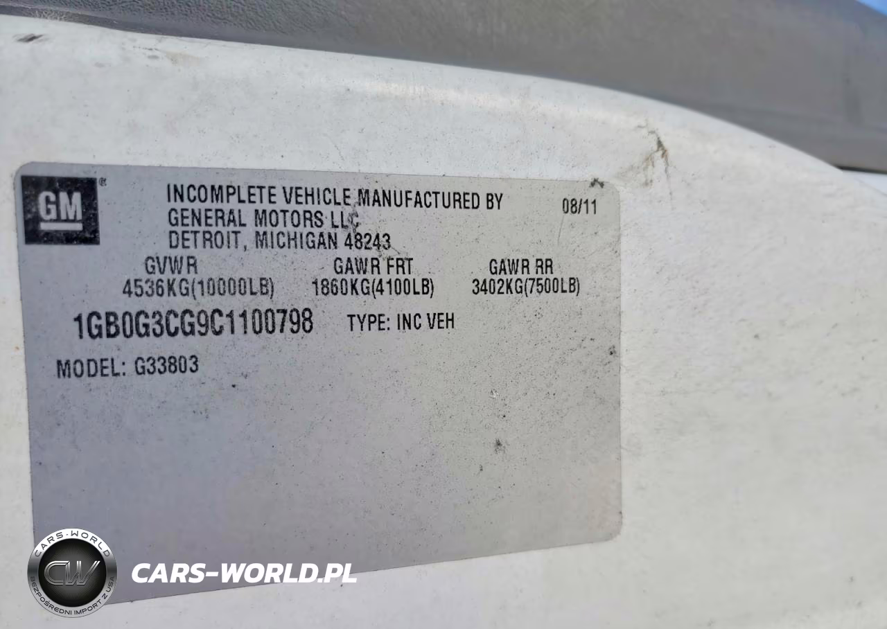 2012 Chevrolet Express Box Truck VIN:1GB0G3CG9C1100798 - 13
