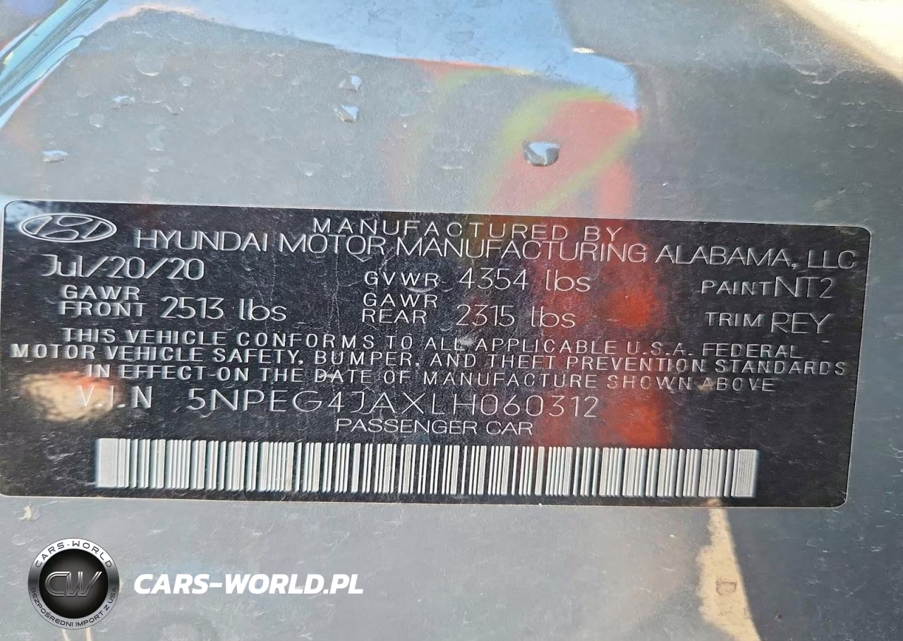 2020 Hyundai Sonata Se VIN:5NPEG4JAXLH060312 - 13