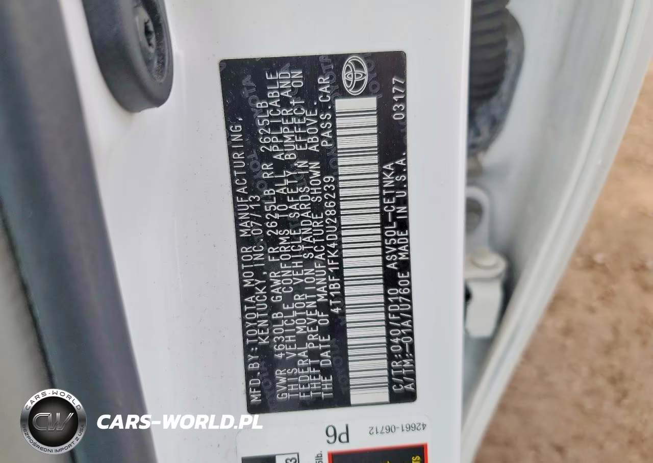 2013 Toyota Camry L VIN:4T1BF1FK4DU286239 - 12