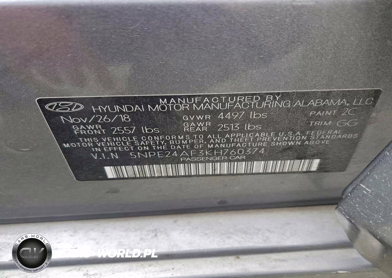 2019 Hyundai Sonata Se VIN:5NPE24AF3KH760374 - 12