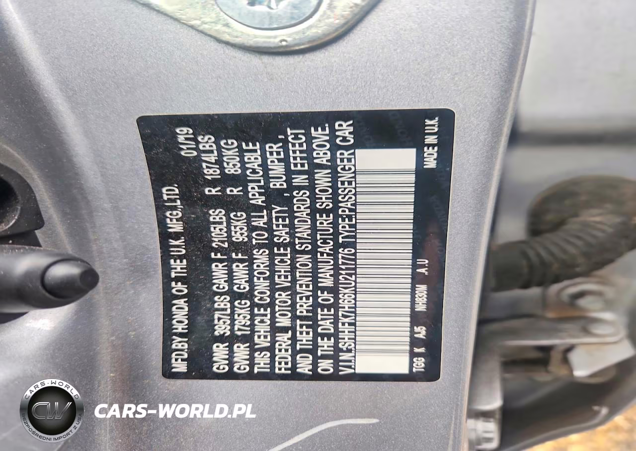 2019 Honda Civic Ex VIN:SHHFK7H66KU211776 - 13