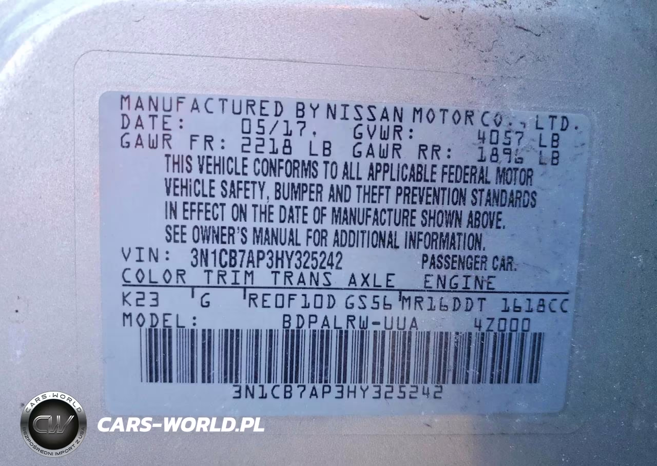 2017 Nissan Sentra Sr Turbo VIN:3N1CB7AP3HY325242 - 12