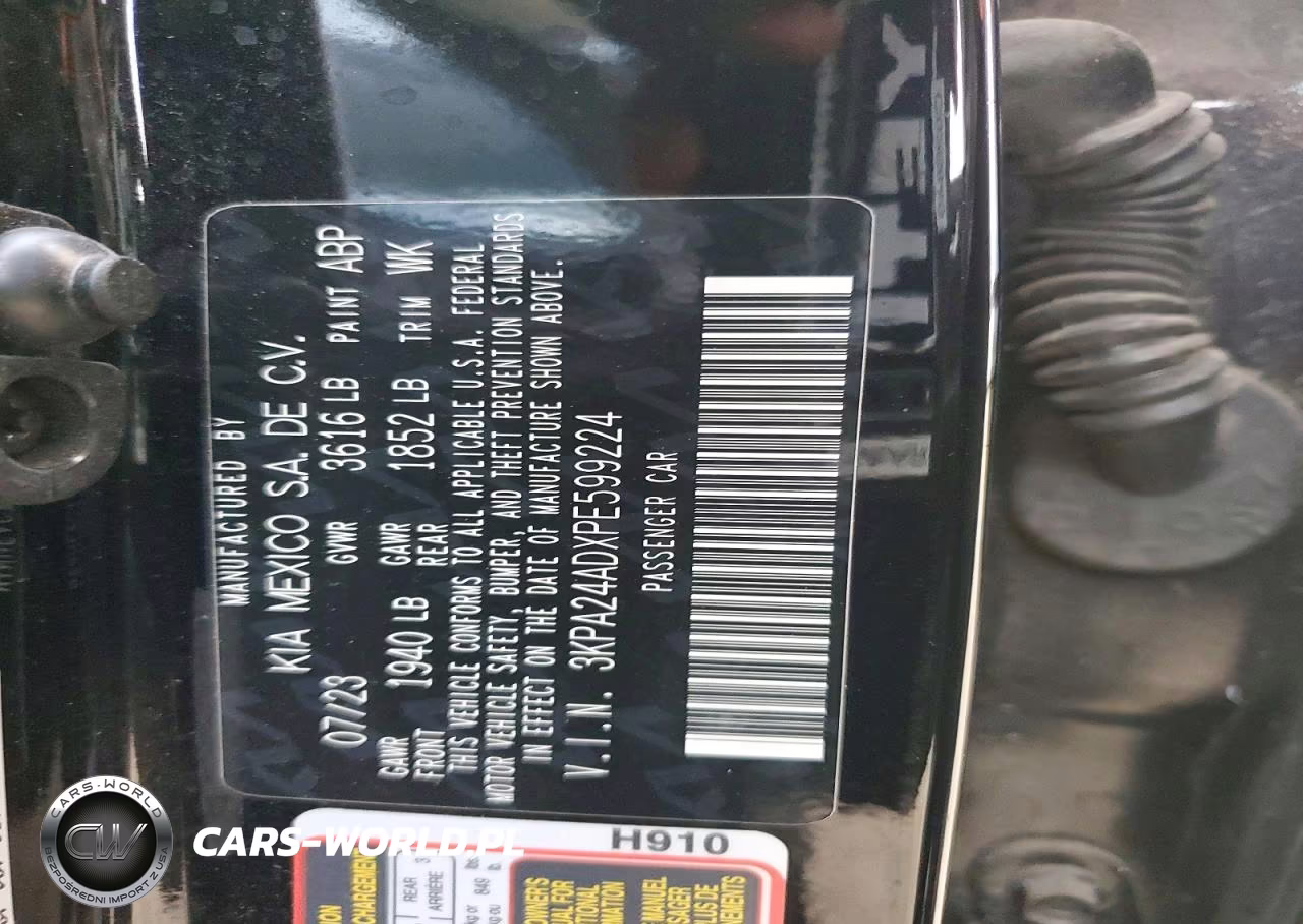 2023 Kia Rio Lx VIN:3KPA24ADXPE599224 - 12