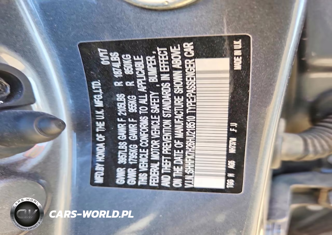 2017 Honda Civic Lx VIN:SHHFK7H26HU218510 - 12