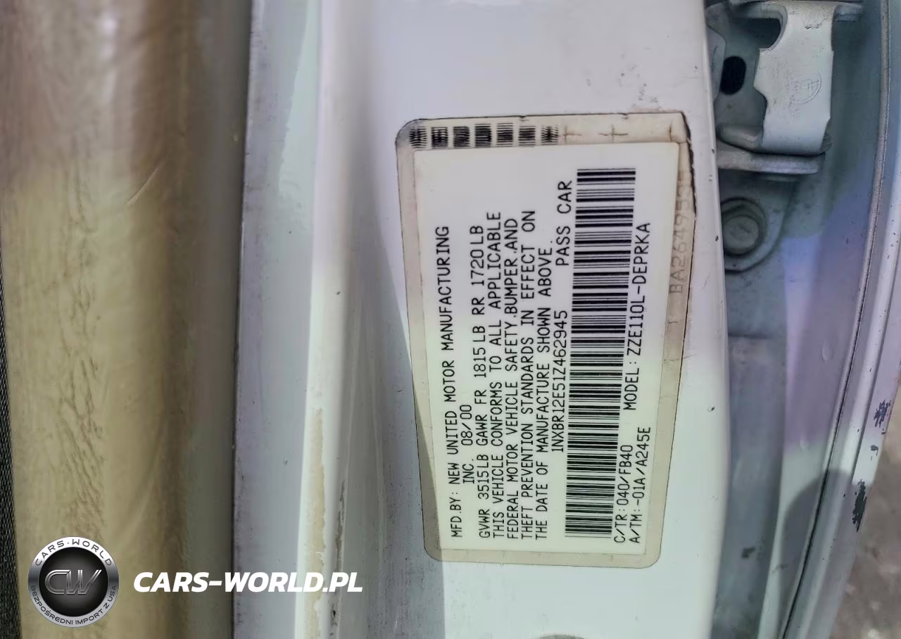 2001 Toyota Corolla Ce VIN:1NXBR12E51Z462945 - 12