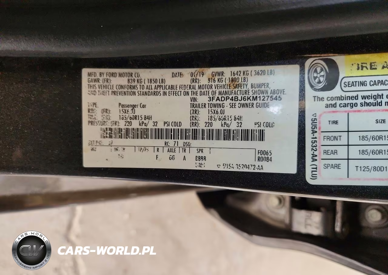 2019 Ford Fiesta Se VIN:3FADP4BJ6KM127545 - 12