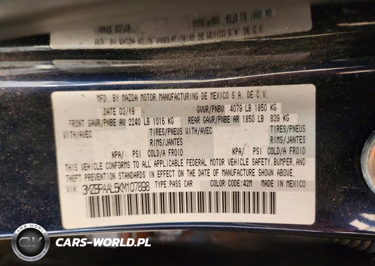 2019 Mazda 3 Select VIN:3MZBPAAL5KM107898 - 12