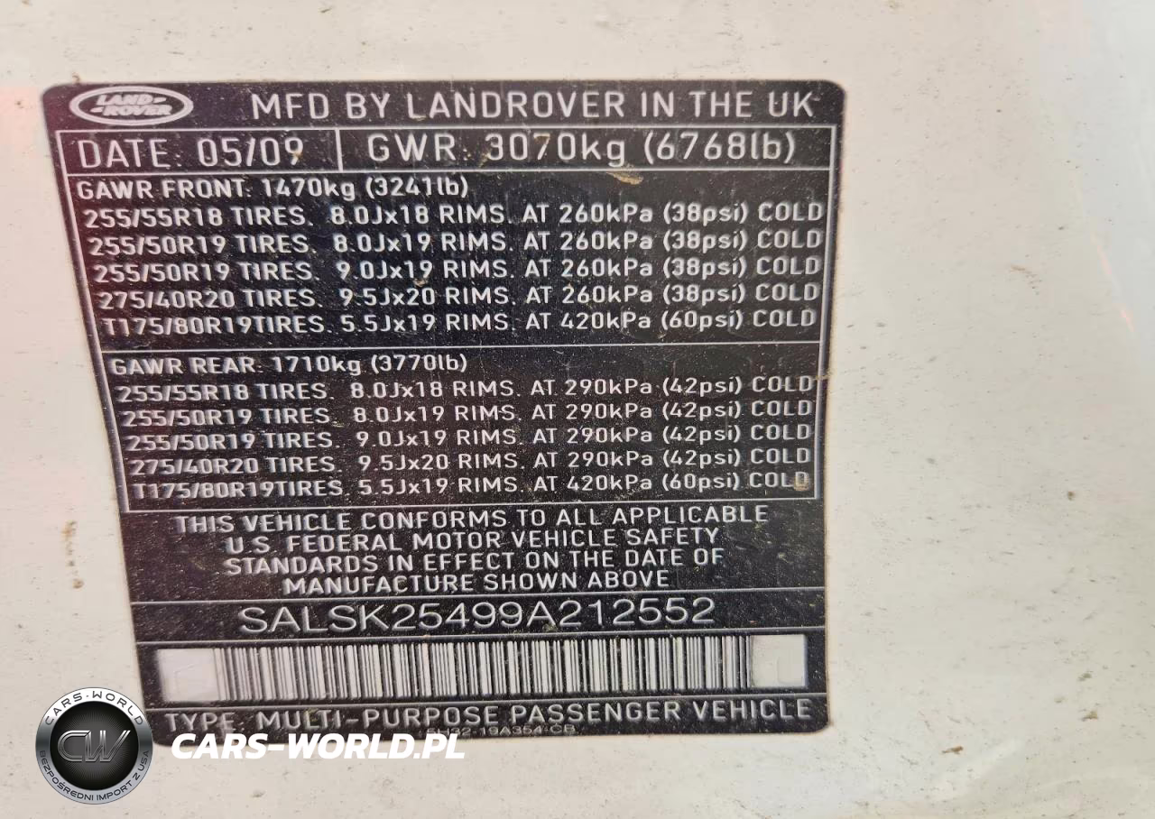 2009 Land Rover Range Rover Sport Hse VIN:SALSK25499A212552 - 12