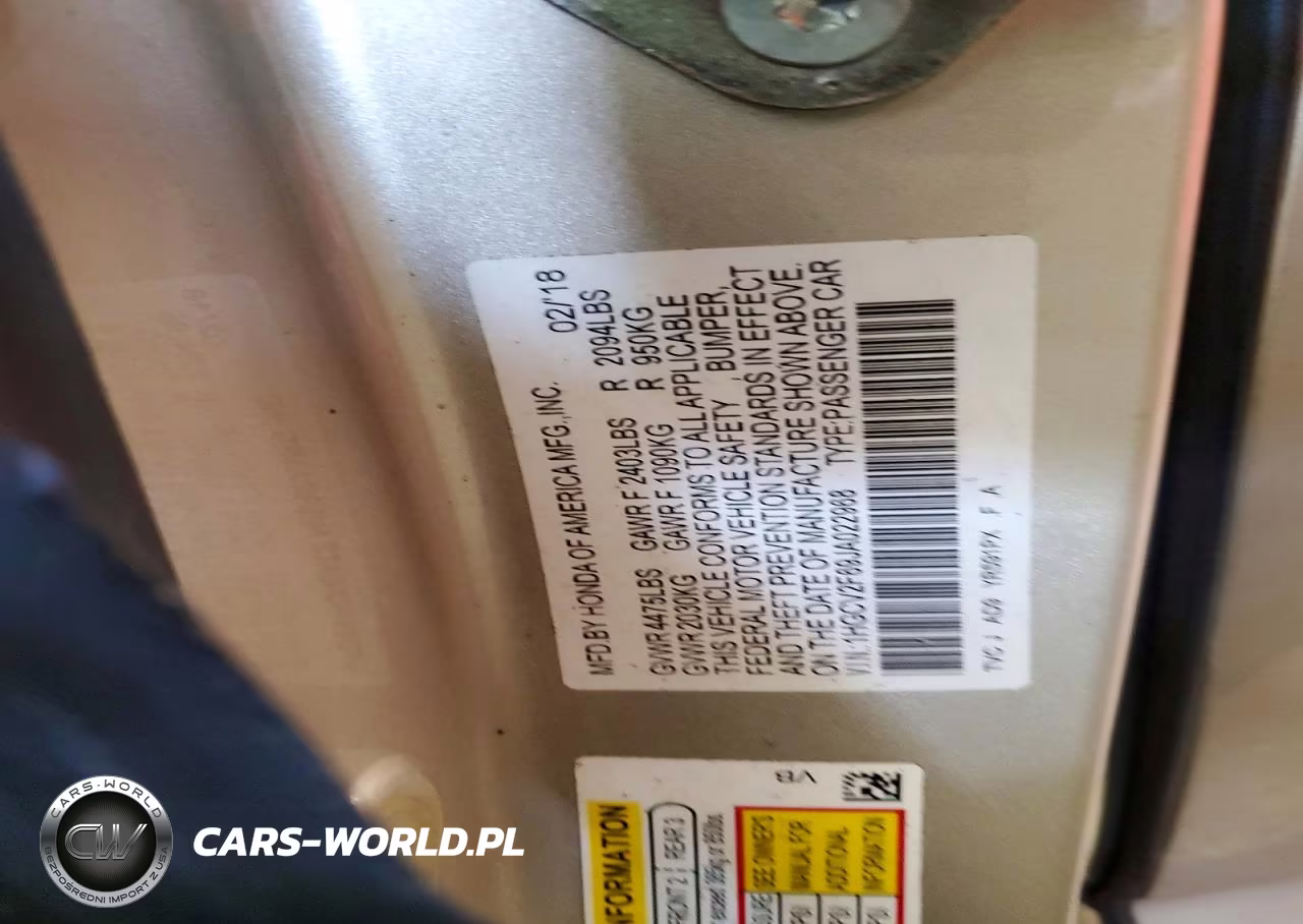 2018 Honda Accord Exl VIN:1HGCV2F69JA022968 - 13